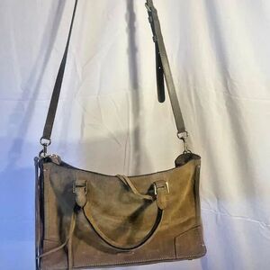 Rebecca Minkoff Brown Suede Leather Shoulder Bag Sz 16.5 9.25 X 5